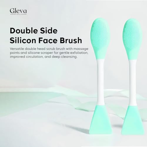 Image of Gleva Silicone Face Mask Brush Beauty Tool, Facial Mud Mask Applicator, Clay Mask, Facial Mask Brushes, Flexible Charcoal Mask Brush for Girl & Women (Sea Green)