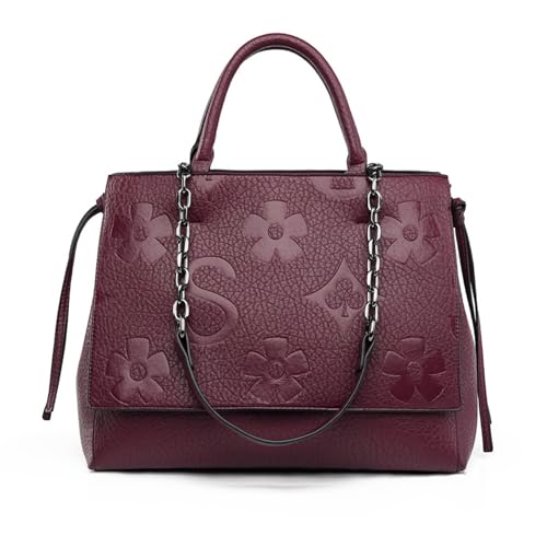 Women Large Capacity Leather Handbag Trendy Shoulder Bag for Ladies Chain Strap Tote Bag