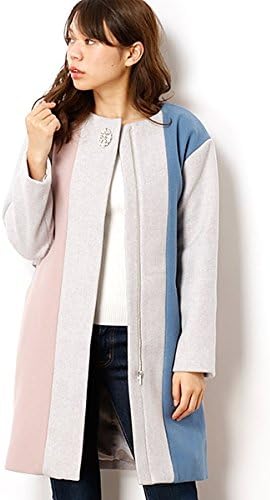 Amazon セシルマクビー Cecil Mcbee 配色ノーカラーコート 40ピンク M コート ジャケット 通販