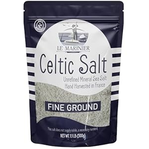 Le Marinier French Sea Salt Fine Ground, 1.1lb – 18oz. Mineral Rich. 100% Natural and Unrefined. Sea Salt Organic Vital Minerals Fine. Hand Harvested Mineral Salt (1.1lb Fine Ground)