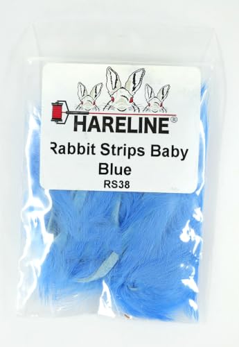 Hareline Fly Tying Rabbit Strips - Baby Blue