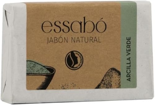 Jabón Natural Arcilla Verde ESSABO - 100gr - Pieles grasas y con brillos - Cosmético Natural - HOSTENATURA