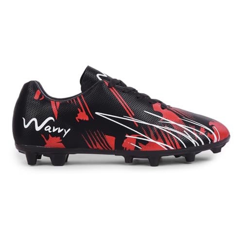 Image of Wavvy Football Shoes for Mens | Lightweight PVC Synthetic Leather Upper, High Shear Strength TPU Sole | Football Studs for Adult, Men & Boys | Football Cleats | Football Sports Shoes