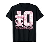 10th Birthday Girl Pink Coquette Bow 10 Year Old Aesthetic T-Shirt