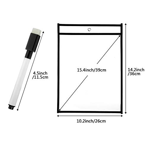 Diealles Shine 10 st verschillende kleuren hervatbaar droog wissen zakken met pennen voor klaslokaal organisatie… - Image 5