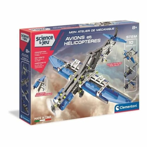 Clementoni Atelier Mécanique Avions et Hélicoptères Jeu Scientifique 52225 Taille Unique - vue 2