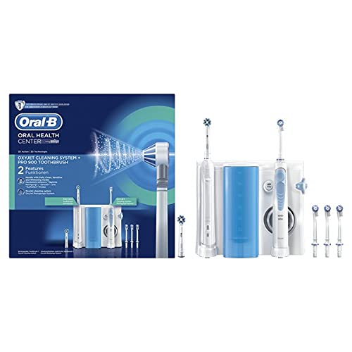 Pro 900 + Oxyjet 可充电电动牙刷套件,带水牙线器 1 个 Oxyjet 水牙线器、1 个电动牙刷、4 个 Oxyjet 插管、2 个刷头