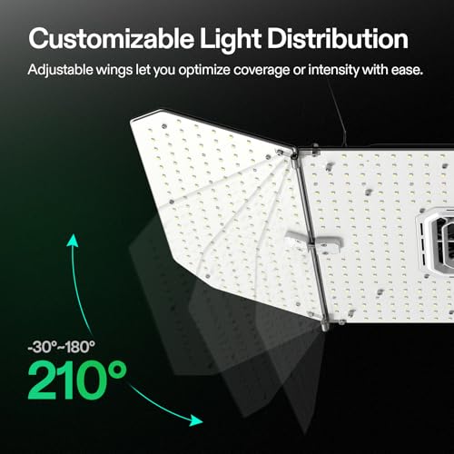 Image of VIVOSUN AeroLight Wing AW200SE, LED Grow Light 200W with Integrated Circulation Fan, Compatible with App, Used with Growhub Controller E42A /E25 to Achieve More Functions for 2x4 /3x3 Grow Tent