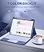 Harvopu Compatible for iPad 11th 10th Generation Case with Keyboard, Folio Cover with Pencil Holder, Multi-Touch Trackpad, 7 Color Backlit, Detachable Keyboard for iPad (A16) 11th/10th Gen (Blue)