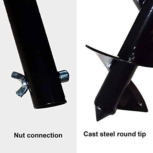 Homsky Hand Operated Auger Drill Bit for Planting, T Shaped 4"x24" Garden Auger Spiral Drill Bit, Bulb and Bedding Plant Augers, Manual Hole Auger Drill Digger Bit - Image 5
