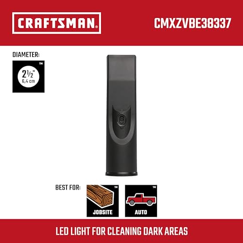 Image of CRAFTSMAN CMXZVBE38337 2-1 /2 in. LED Lighted Car Nozzle Vacuum Attachment