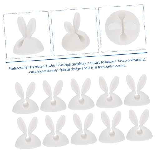 Organizador de Cable en Forma de Conejo de 20 Piezas, Clip Único para Gestión de Cables de Escritorio miniatura 5