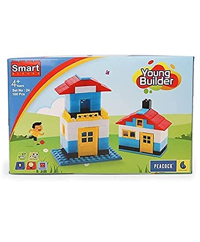 Olympia Games And Toys Peacock Young Builder Smart Block Set, 100 Piece (Multicolor)