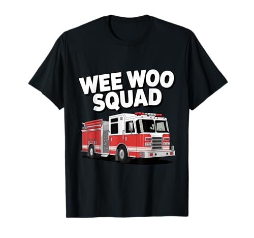 Cool Cute Wee Woo Squad Funny Firefighter Art Men Women Kids T-Shirt