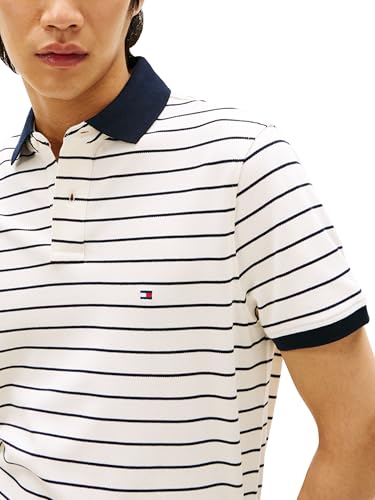 Image of Tommy Hilfiger Men's Short Sleeve Polo Shirts in Regular Fit With Stretch and Organic Pique Cotton
