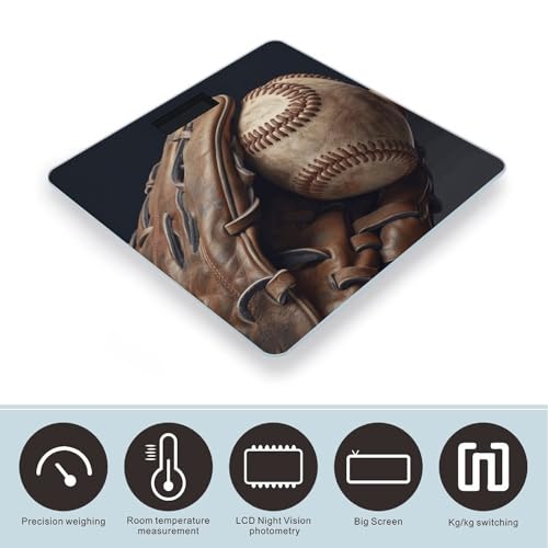 Báscula digital de baño con diseño de guante de béisbol miniatura 3