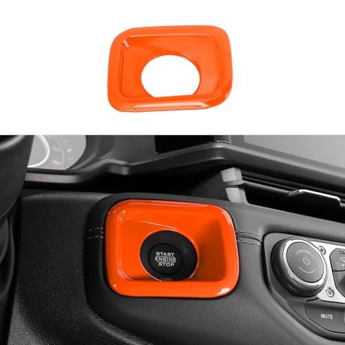 Garniture bouton de démarrage orange vif en ABS robuste pour Jeep Gladiator JT et Wrangler JL