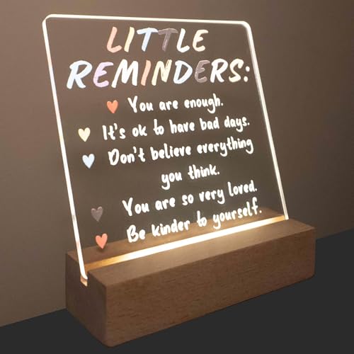 Lighting Motivational Decor Sign with Wooden Stand