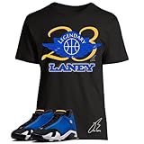 Shirt To Match Jordan Retro 14 Laney/Blue,23 Wing Unisex Graphic Tee,Sneaker Match,Gift (XXL, Black)