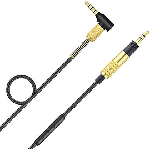 Momentum Cable Replacement Headphone Audio Wire Headset Cord with Microphone Compatible with Sennheiser Momentum 3/2/1 HD1, 2.5 mm to 3.5 mm Jack, Inline Remote for iOS and Android Cover