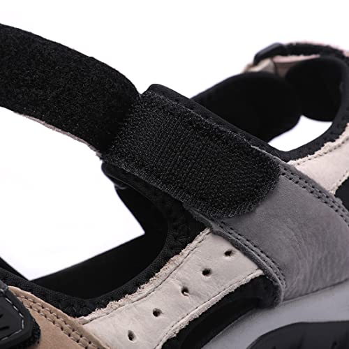 Harssidanzar Women's Leather Sandals Outdoor Sandals Hiking Sandals Casual Walking Sandals Strap Adjustable Beach Sandals For Women SL256US3