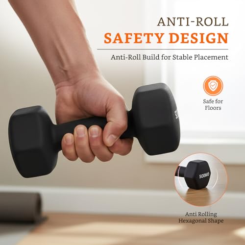 Image of Amazon Brand - Solimo Neoprene Dumbbell 4 Kg, Set of 2 (Black)