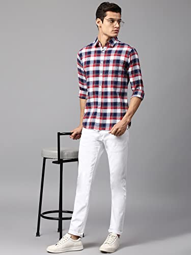 Image of Dennis Lingo Men's Yellow Slim Fit Cotton Casual Shirt