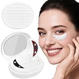 EMS Augenpads Augenmassagegerät, Augenmassagegerät mit Rotlicht & Wärme, Elektrisch Augenpads Wiederverwendbar für Tränensäcke Augenringe Falten, Augen-Schönheitsgerät Geschenke für Frauen