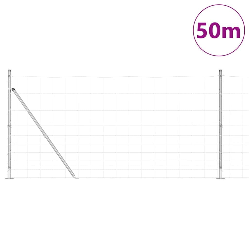 Poste de valla galvanizado, 50 x 1 m, acero galvanizado, para jardín y terraza