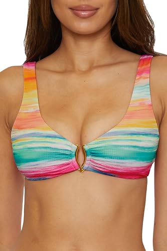 BECCA Women's Verano Scoop Neck Bikini Top, Adjustable, Tie Back, Swimwear Separates