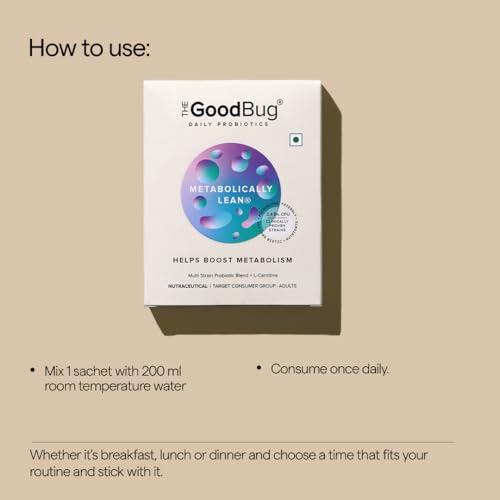 Image of The Good Bug Metabolically Lean: SuperGut Powder | Weight Loss For Women & Men | Probiotics + L-Carnitine | Boost Metabolism & Reduces Cravings Naturally | Naturally | 15 Days Pack
