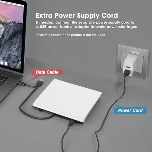 Image of NEXSA USB 3.0 External CD DVD Drive Slim Portable Optical Burner Reader | High-speed external optical drive for desktop and laptop PCs. Reads and writes CD DVD media via USB 3.0 line.