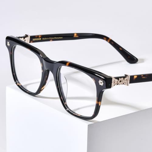 Image of HEPIDEM Acetate Glasses Frame Men Women Square Eyeglasses Optical Spectacles 9395