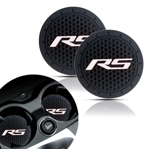 2Pcs Car Cup Holder Coaster for Camaro RS Accessories Auto Anti Slip Cup Holder Insert Coaster Car Interior Accessories (RS White)