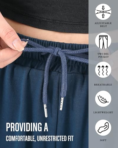 Taiyin 5 Pack Women's Ultra Soft Lounge Capri Joggers Sweatpants with Pockets for Athletic Running Yoga Workout Lounge Pants3