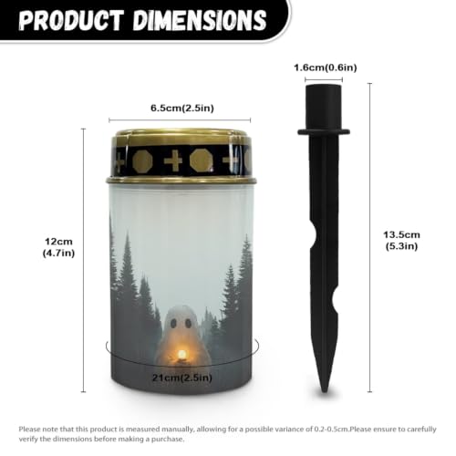 Image of Halloween GhostSolar Memorial Lights for Graves | Outdoor Waterproof LED Flameless Candle Grave Lights Solar Powered Landscape Light for Grave Memorial Gift, Cemetery Decor