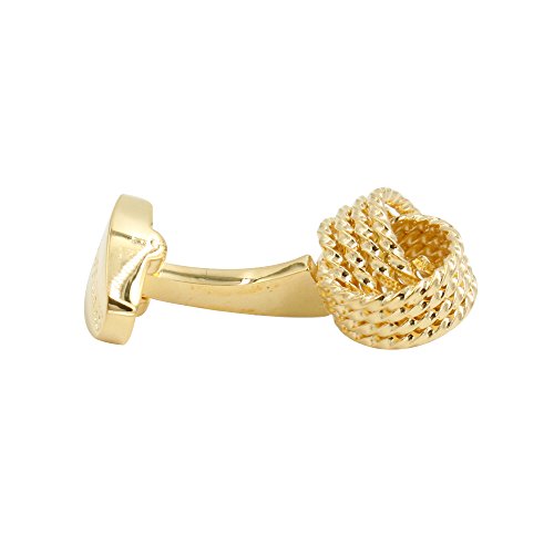 Mancuernillas de oro para hombre nudo dorado miniatura 5