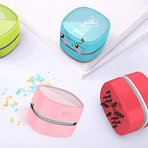 Odistar Desktop Vacuum Cleaner,Mini Table Dust Sweeper Energy Saving,High Endurance Up To 400 Mins,Cordless&360º Rotatable Design For Cleaning Hairs,Crumbs,Computer Keyboard Of Gifts For Kids (Pink) #TOP3