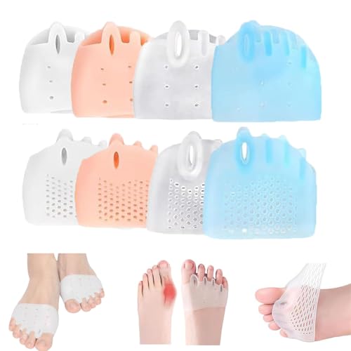 4 Pairs Hyggear Silicone Toe Separators for Women & Men,Toe Separators Bunion Corrector Cushion,Breathable Soft and Comfortable Gel Foot Cushions,Realign Crooked Toes.