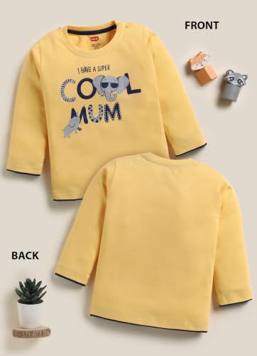 Image of LuvLap Baby Boys Regular Fit 100% Cotton Full Sleeves Boys T-Shirt Set Pack of 4
