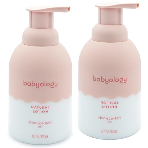 Image of Babyology - 100% Edible Ingredients - Organic Baby Lotion - Clinically Tested - Calming & Rich Moisture for Sensitive Skin - Daily Care - Non-scented (12 Fl Oz (Pack of 2))