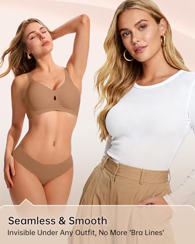 Image of LetsJoli Wireless Bras for Women No Underwire Jelly Bras Seamless Push Up Full Coverage Bralettes Comfortable Everyday Bra