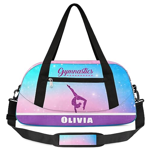 Bardic Kids' Duffel-Bag, Dance Gymnastics Personalized Overnight Travel Bag, Polyester, Multicolor 616, 18.5x7.9x9.4 inches
