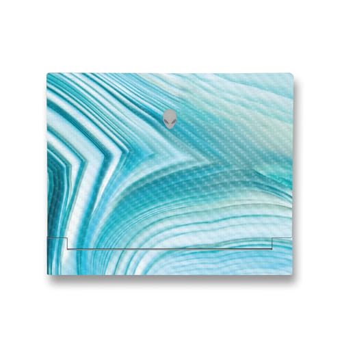 Image of MightySkins Carbon Fiber Skin Compatible with Alienware X14 R2 (2023) Full Wrap Kit - Aquamarine Quartz | Protective, Durable Textured Carbon Fiber Finish | Easy to Apply | Made in The USA