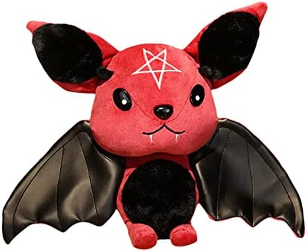 REYBEYOLA Cute Bat Stuffed Animal, Soft Bat Plush Doll Toy Gifts for Kids Birthday, Valentine, Christmas (11.81in, red)