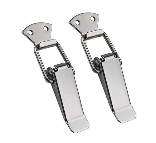Dhetye Iron Nickel Tower Buckle Lock, 2Pcs Latch Toggle Hasp Lock Catches For Luggage Wooden Case Toolbox(A 47.5Mm)