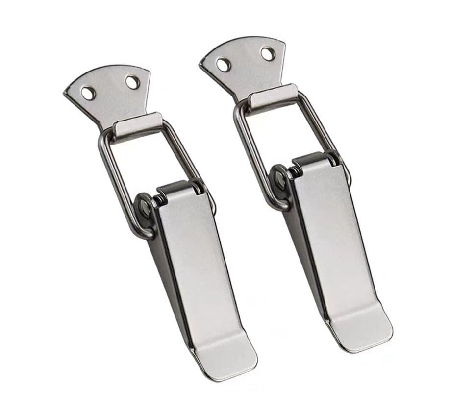Pince à bascule réglable en fer nickelé lot de 2 loquets 135.5mm pour caisses en bois