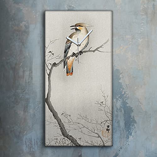 Horloge sur toile silencieuse oiseau decoration mur - 3