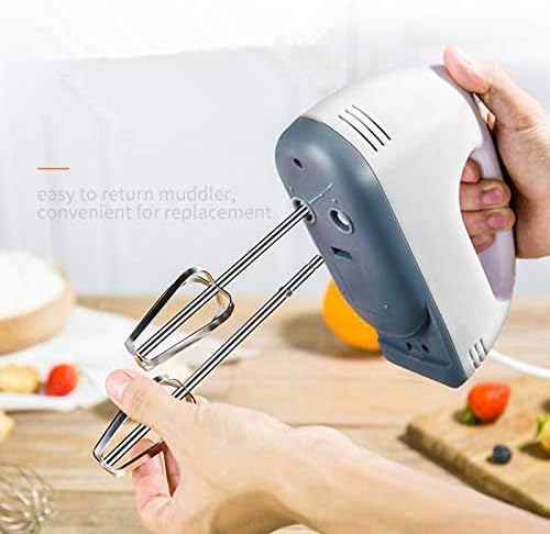 Miniatura 2 de Mezclador de mano eléctrico de 7 velocidades, batidora de cocina portátil con botón fácil y 5 accesorios (2 ganchos de masa, 1 batidor, 2 batidores)