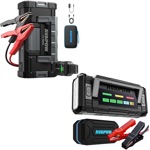 Image of AVAPOW 8000A Battery Jumper Starter Portable with 4″ HD Display PD 30W Dual-Way Fast Charging&AVAPOW 6000A Car Battery Jump Starter for All Gas & Up to All Diesel Engines